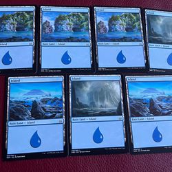 Lot of 7 Island Blue Land  – Duel Decks: Mind vs. Might Cards MTG