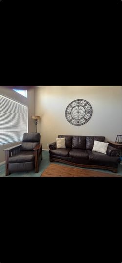 Leather Couch & Chair