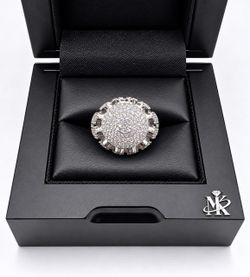 925 Sterling Silver 2.23CTW MOISSANITE Round Halo Men’s Ring Size 11 or 12