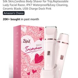 Bikini Trimmer for Women - Painless Electric Razors for Silk Skin,Cordless Body Shaver for Trip,Replaceable Lady Facial Razor, IPX7 Waterproof&Easy Cl