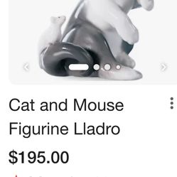Lladro Cat and Mouse figurine