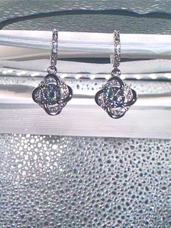 Sterling silver Huggies Hoop Dangle