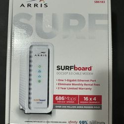 ARRIS SB6183 686 Mbps Cable Modem, White 