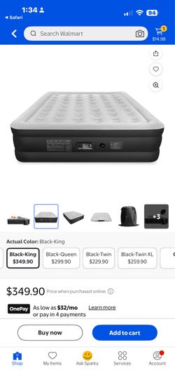 Sound asleep, King black air mattress