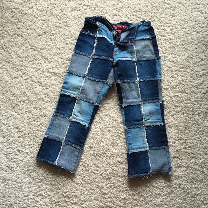Patchwork Denim Capris - Size 1