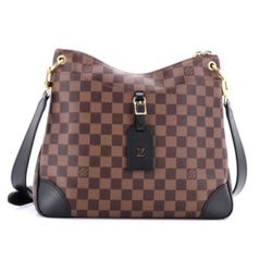 Louis Vuitton Odeon Damier Shoulder Bag MM Brown Canvas