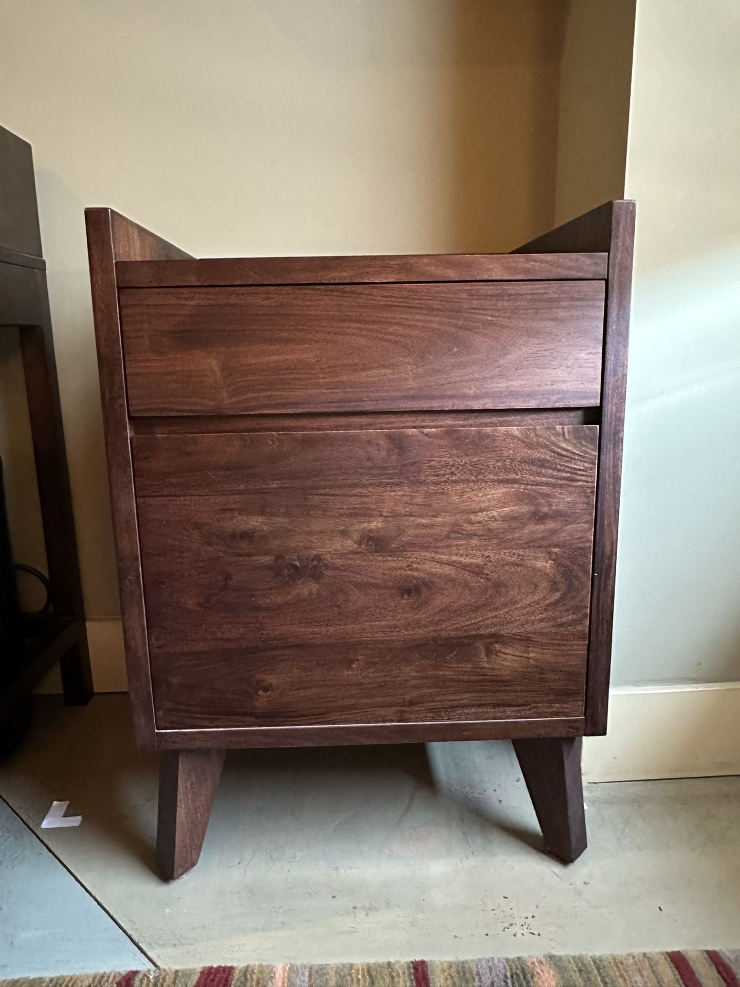 Solid Wood 2-Drawer File Cabinet