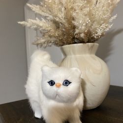 1pc Realistic Mini Plush Cat Cute Faux Fur Kids Doll Toy Kitten Model Gift