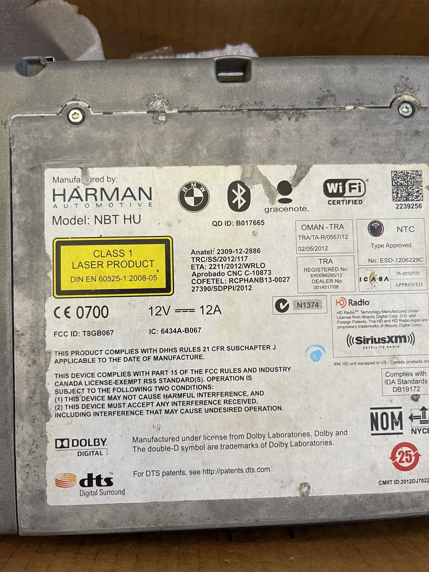 HARMAN AUTOMOTIVE NBT HU BMW RADIO HEAD UNIT HIGH INFOTAINMENT