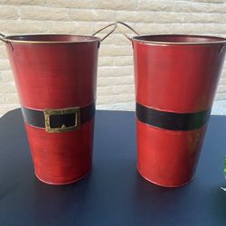 Súper Cute Noel Metal Vase Containers From Michael Stores