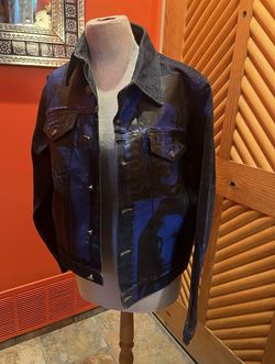 Calvin Klein/Andy Warhol 205w39nyc Blue & Black, Trucker Jacket Like New