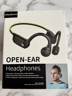 New- celsussound open ear bluetooth headphones for laptop comes with charging cable & manual