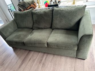 Green Sleeper Sofa + Matching Oversized Chair – $150 OBO