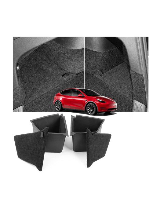 Seater Tesla Model Y Rear Trunk Organizer Side Storage Box with Lid  Reinforced Handle for Model Y Interior Accessories Black 2023 2022 2021  2020 (Do for Sale in Las Vegas, NV OfferUp