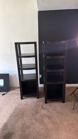 Wood corner shelve units