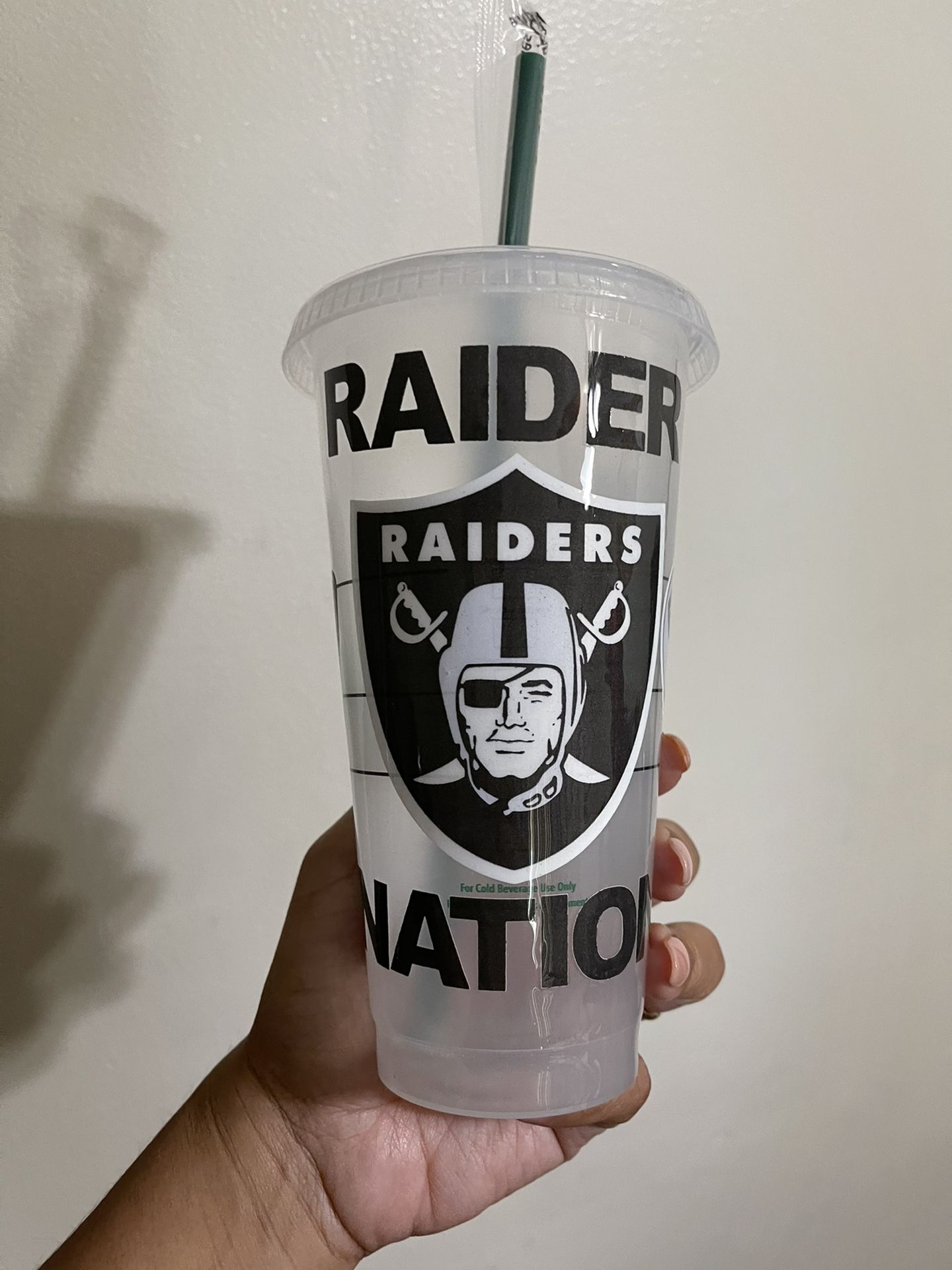 Raiders Starbucks Custom Cold Cup Epoxied ANY TEAM