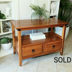 Wood Console Table, Two Drawers 35"x26"x18" -CASH ONLY, PICKUP ONLY - storage cabinet, tv stand, entry table, sofa, table, home office 