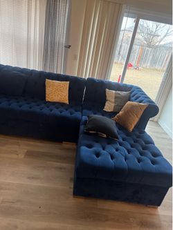 Blue sectional couch