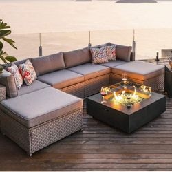 Brand New Patio Set With Fire Pit In Box