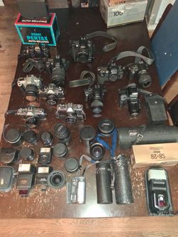 Large Lot of Film & Digital Cameras, Lenses, and Accessories