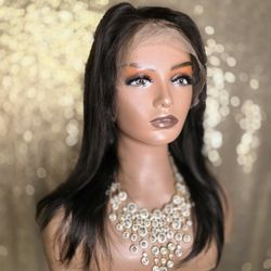 360 Lace Front Remy Human Hair Layered Lace front 18" 