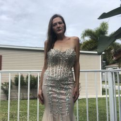 Jovani Sequins Pink Ball Gown Small