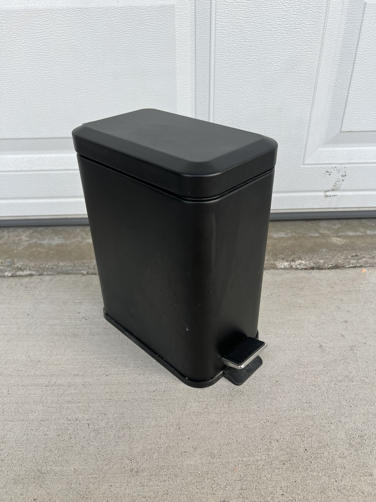 Small Black Rectangular Step Trash Can 