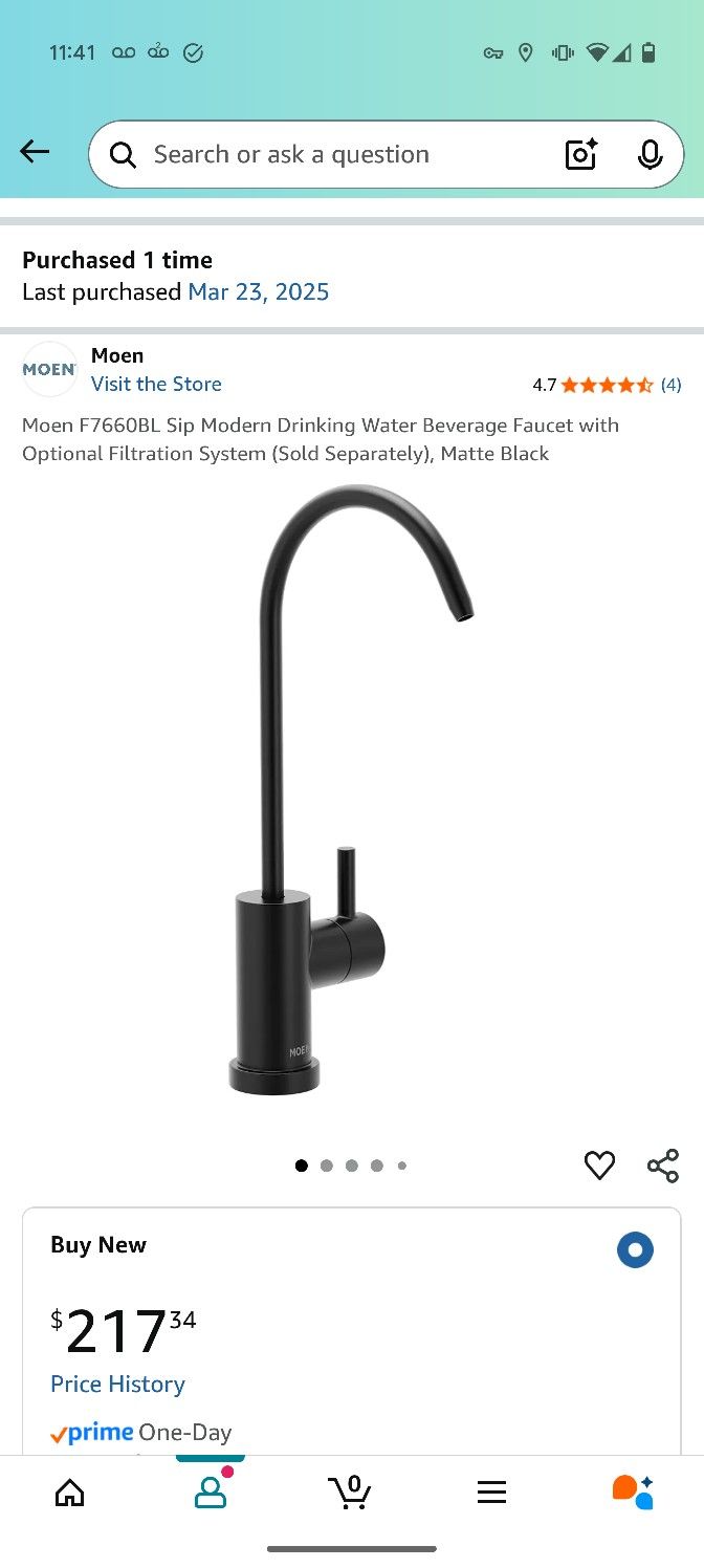 Moen F7660BL Sip Modern Drinking Water Beverage Faucet with Optional Filtration System (Sold Separately), Matte Black