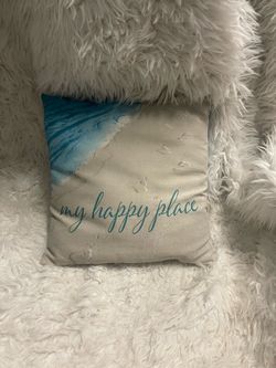My happy place beachy pillow