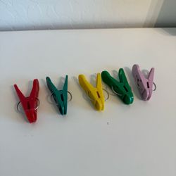 Set of 5 Plastic Ballon Weight Clips - Multicolor - Birthday Party Supplies