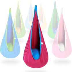 New In Box OUTREE Kids Pod Swing Seat Cotton Child Hammock Chair for Indoor and Outdoor use (Pink and Blue)