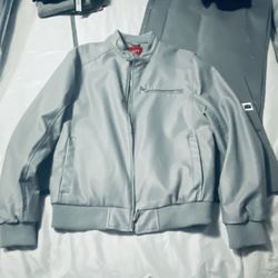 Guess Men’s Faux Leather Bomber Jacket