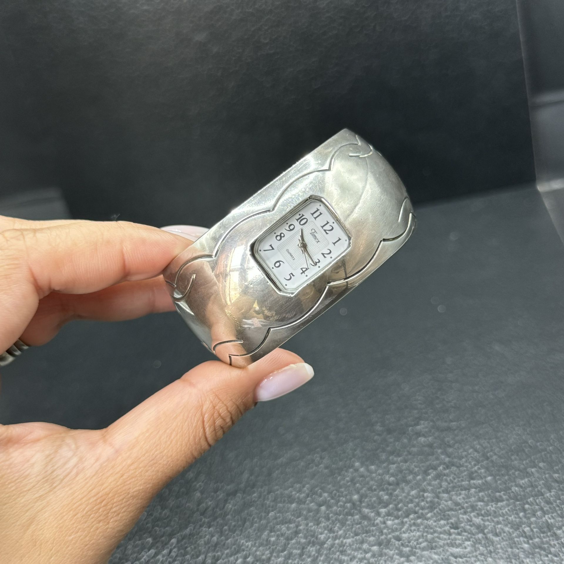 Navajo J. Wright solid Sterling Silver 925 heavy Watch Cuff Bracelet