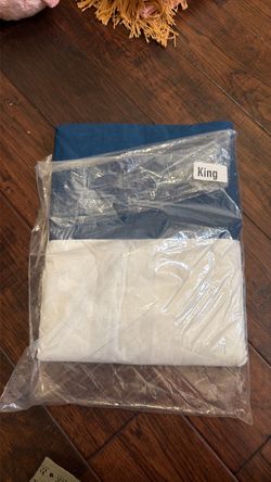 Blue King bed skirt