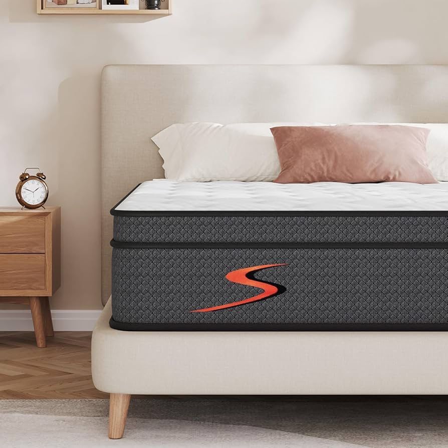 Sweetnight Queen Size Mattress in a Box - 10 Inch Pillow Top Queen Mattress, Gel Memory Foam Hybrid Mattress with Individually Pocketed Springs for Su
