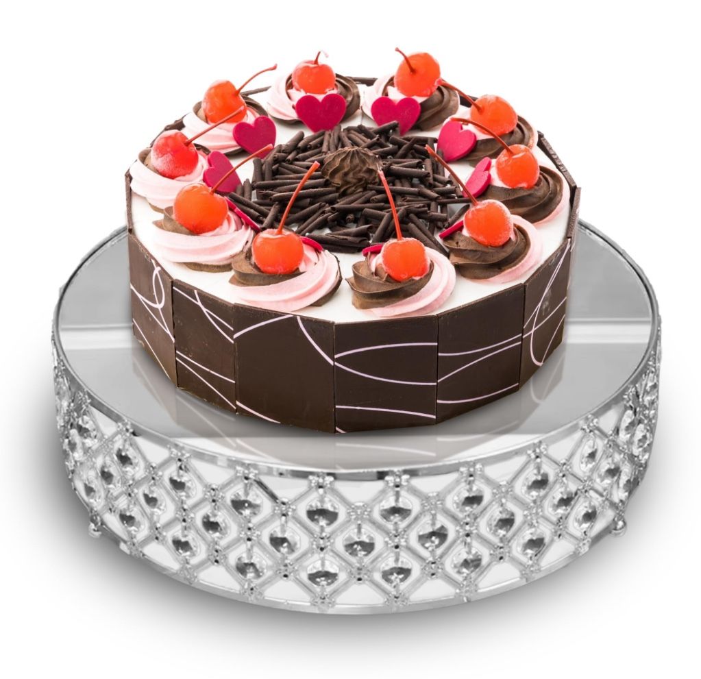 Crystal Cake Stand – Mirrored Beaded Crystal Cake Pedestal Stand – Dessert Stand For Cupcakes, Muffins, Cake, Cheese – Elegant Dessert Table Display S