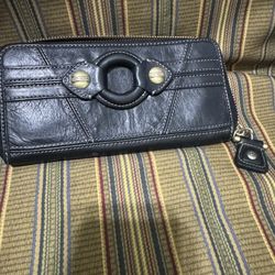 Y2K Rare Juicy Couture Wallet 100% Horse Black Leather Wallet 