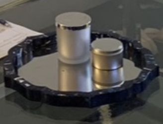 Mirrored Tray - blue Marble trim