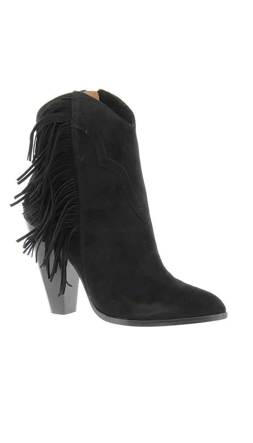 Frye Fringe Boot Black Suede Size 8M MSRP $ 378