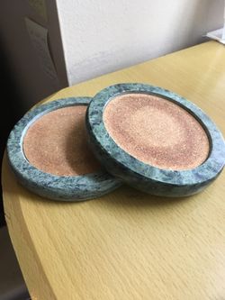 Marble and Cork wine coasters set