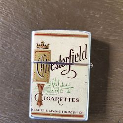 Vintage Continental Lighter Made in Japan Featuring Chesterfield Cigarettes