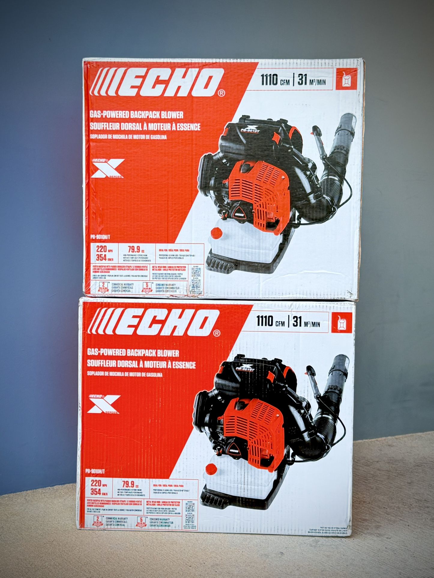 Brand new Echo 220 MPH 1110 CFM 79.9 cc Gas 2-Stroke X Series Backpack Blower with Tube-Mounted Throttle