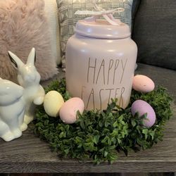 Rae Dunn Happy Easter Canister Pink