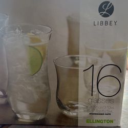 Libbey 16 Pc Glassware Set New