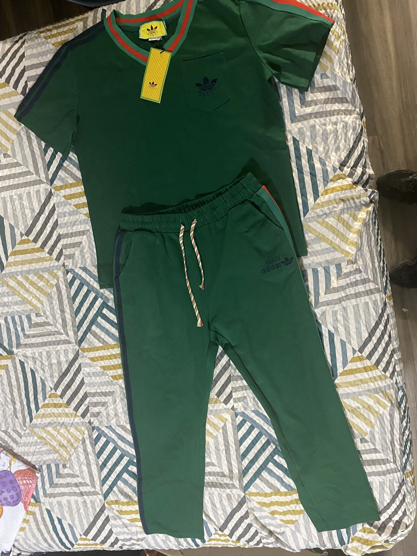 Adidas X Gucci Sweat Pants And Shirt