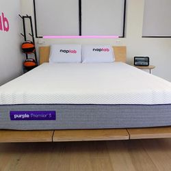 Purple 3 mattress. King with bed frame. 