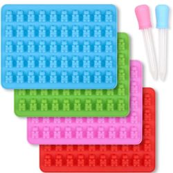 4 Pack Gummy Bear Candy Molds Silicone Chocolate Gummy Molds Multi-Purpose.
