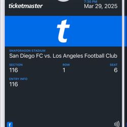 2 Tickets SDFC VS LAFC FRONT ROW