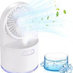 Table Misting Fan, toberto Small Desk Water Bottle Household 3 Speeds Cooling Spray Fans

