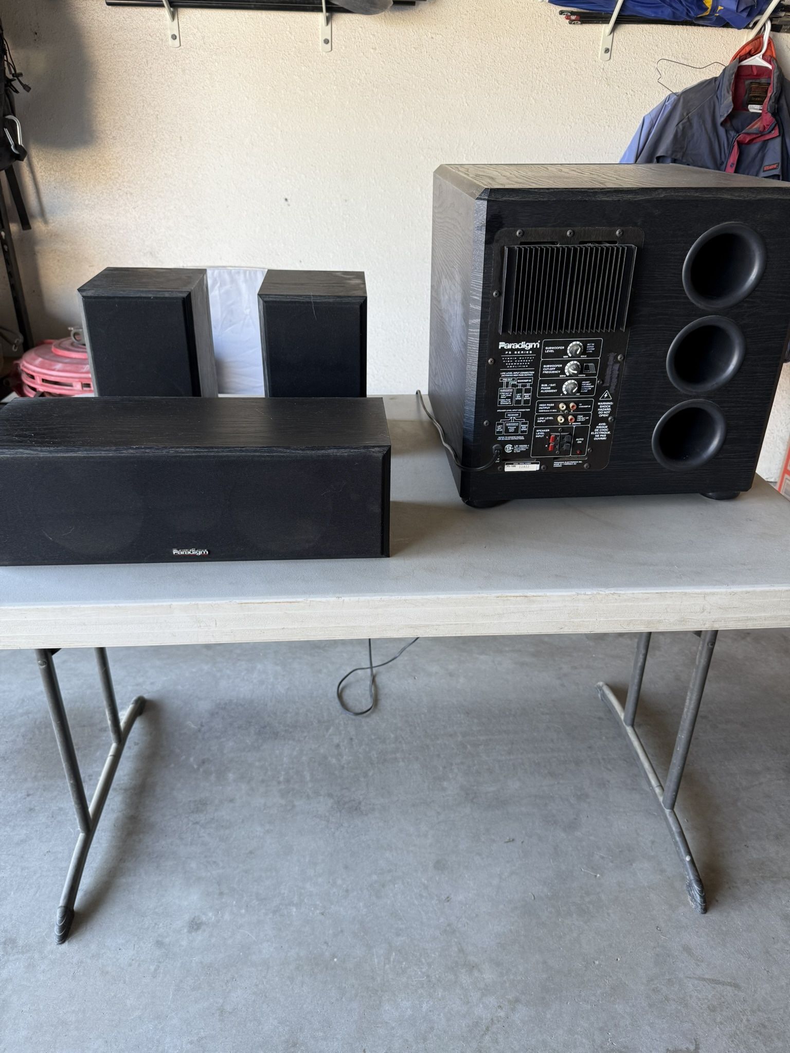 Paradigm Speakers And Subwoofer